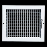 airgrilles 12x10 steel adjustable air supply grille register vent cover grill for sidewall and ceiling White  Outer Dimensions: 13.75"W X 11.75"H for 12x10 Duct Opening